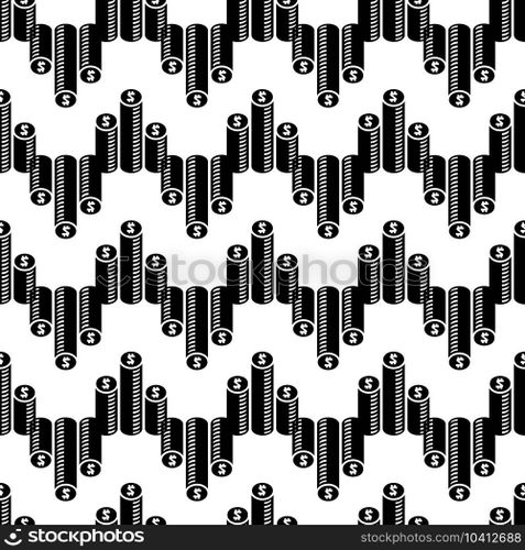 Coin stack pattern seamless background texture repeat wallpaper geometric vector. Coin stack pattern seamless vector
