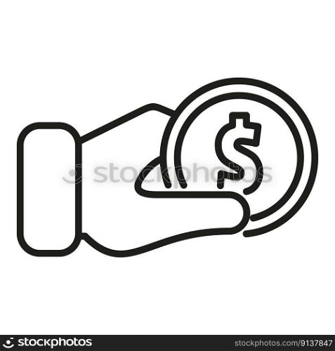 Coin trade icon outline vector. Business risk. Security life. Coin trade icon outline vector. Business risk