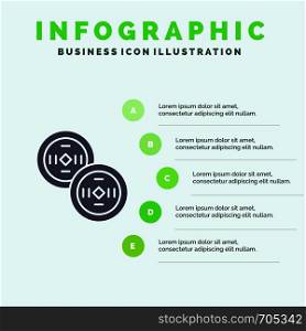 Coins, China, Chinese Infographics Presentation Template. 5 Steps Presentation