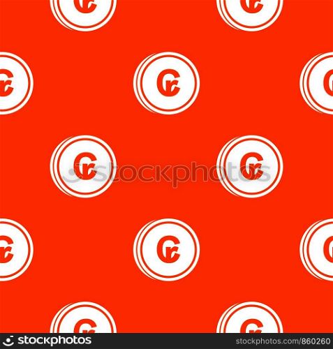 Coins cruzeiro pattern repeat seamless in orange color for any design. Vector geometric illustration. Coins cruzeiro pattern seamless