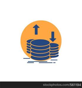 coins, finance, capital, gold, income Glyph Icon.. Vector EPS10 Abstract Template background