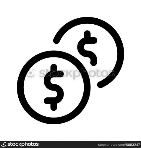 coins, icon on isolated background