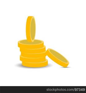 Coins money stack icon vector illustration currency finance business bank investment sign income