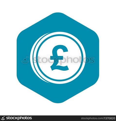 Coins of pound icon in simple style isolated on white background. Monetary currency symbol. Coins of pound icon, simple style