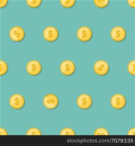 Coins seamless pattern. Coins seamless pattern. Background with metal money.