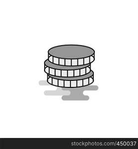 Coins Web Icon. Flat Line Filled Gray Icon Vector