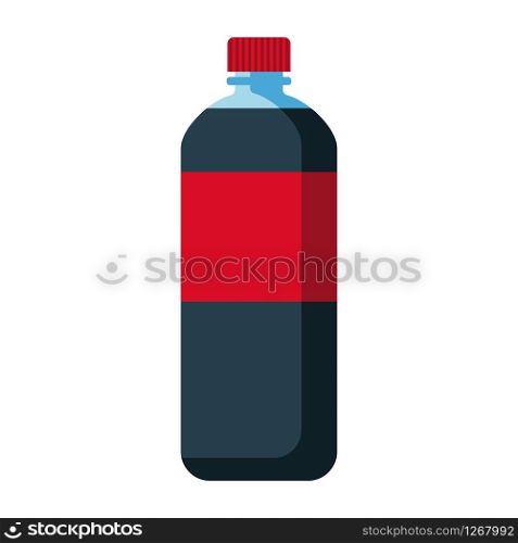 coke bottle dark water red label vector illustration