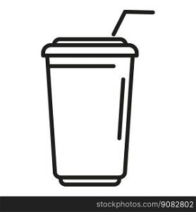 Cola cup icon outline vector. Fast food. Box lunch. Cola cup icon outline vector. Fast food