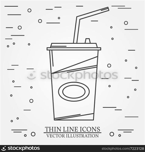 Cola icon.Vector thin line icon cola. For web design and application interface, also useful for infographics. Vector dark grey. Cola icon sign. Cola icon image.