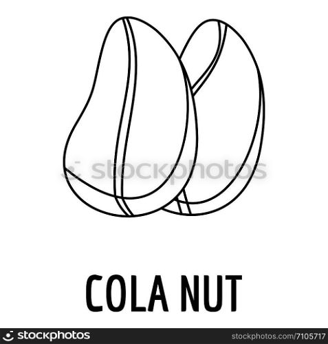 Cola nut icon. Outline illustration of cola nut vector icon for web design isolated on white background. Cola nut icon, outline style