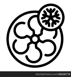 Cold air fan icon outline vector. Clean dust. Wind purify. Cold air fan icon outline vector. Clean dust
