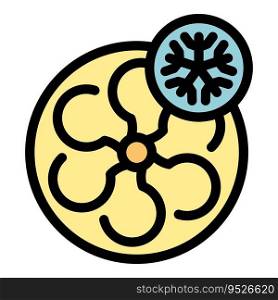 Cold air fan icon outline vector. Clean dust. Wind purify color flat. Cold air fan icon vector flat