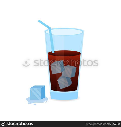 Cold brew iced coffee. Vector illustration.. Cold brew iced coffee. Vector stock illustration.