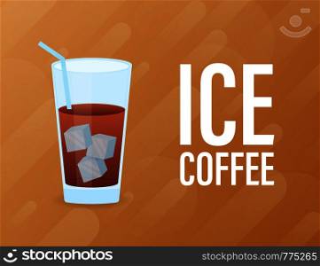 Cold brew iced coffee. Vector illustration.. Cold brew iced coffee. Vector stock illustration.