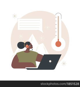 Cold calling abstract concept vector illustration. Old school marketing, telemarketing, sales activity, reaching customer via telephone, tips and techniques, cold calling script abstract metaphor.. Cold calling abstract concept vector illustration.