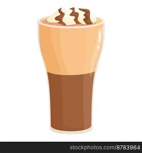 Cold cappuccino icon cartoon vector. Coffee drink. Cafe ice. Cold cappuccino icon cartoon vector. Coffee drink