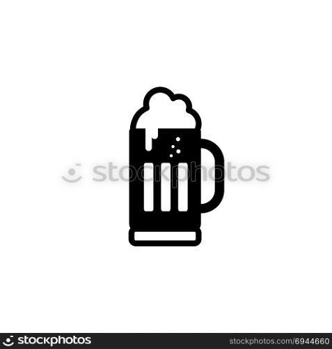 cold glass of beer vector. cold glass of beer vector art illustration