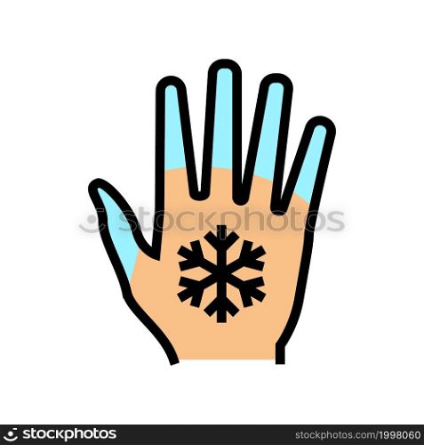 cold hands and feet color icon vector. cold hands and feet sign. isolated symbol illustration. cold hands and feet color icon vector illustration