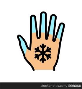 cold hands and feet color icon vector. cold hands and feet sign. isolated symbol illustration. cold hands and feet color icon vector illustration
