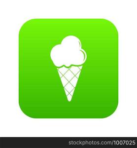 Cold ice cream icon green vector isolated on white background. Cold ice cream icon green vector