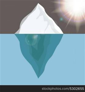 Cold Iceberg in Ocean Under Sun Shine. Vector Illustration. EPS10. Cold Iceberg in Ocean Under Sun Shine. Vector Illustration.