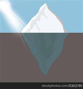 Cold Iceberg in Ocean Under Sun Shine. Vector Illustration. EPS10. Cold Iceberg in Ocean Under Sun Shine. Vector Illustration.
