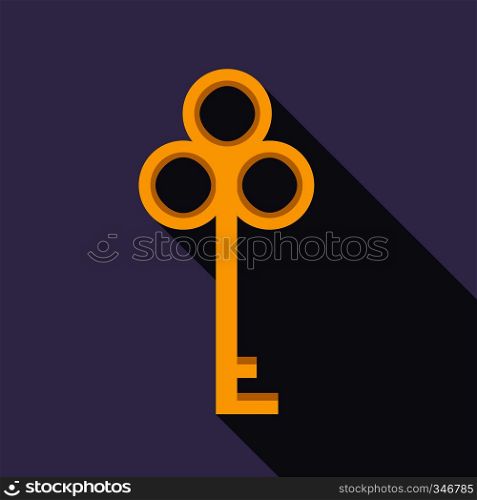 Cold key icon in flat style on a violet background. Cold key icon, flat style