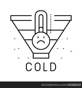 cold leads line icon vector. cold leads sign. isolated contour symbol black illustration. cold leads line icon vector illustration