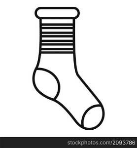 Cold sock icon outline vector. Wool sock. Cotton fashion item. Cold sock icon outline vector. Wool sock
