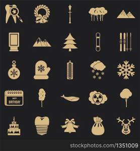 Cold weather icons set. Simple set of 25 cold weather vector icons for web for any design. Cold weather icons set, simple style