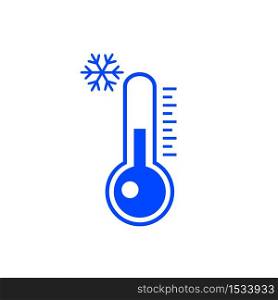 Cold weather thermometer icon isolated on white background. Vector illustration