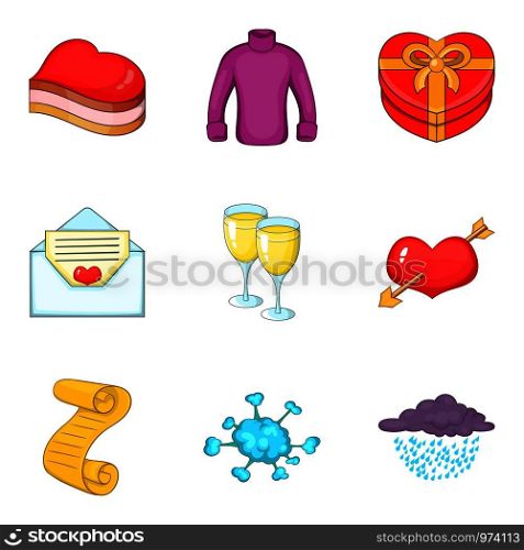 Cold winter icons set. Cartoon set of 9 cold winter vector icons for web isolated on white background. Cold winter icons set, cartoon style