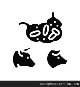 coli bacillus domestic animal glyph icon vector. coli bacillus domestic animal sign. isolated contour symbol black illustration. coli bacillus domestic animal glyph icon vector illustration