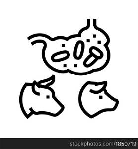 coli bacillus domestic animal line icon vector. coli bacillus domestic animal sign. isolated contour symbol black illustration. coli bacillus domestic animal line icon vector illustration