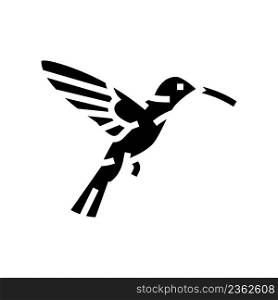 colibri bird glyph icon vector. colibri bird sign. isolated contour symbol black illustration. colibri bird glyph icon vector illustration