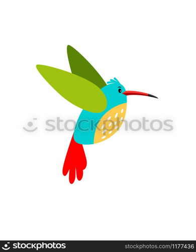 Colibri cartoon bird icon isolated on white background, vector illustration. Colibri cartoon bird icon