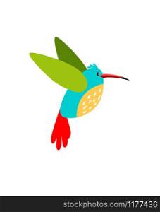 Colibri cartoon bird icon isolated on white background, vector illustration. Colibri cartoon bird icon