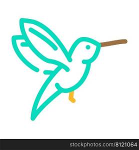 colibri little bird color icon vector. colibri little bird sign. isolated symbol illustration. colibri little bird color icon vector illustration