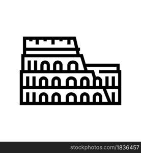 coliseum arena ancient rome building line icon vector. coliseum arena ancient rome building sign. isolated contour symbol black illustration. coliseum arena ancient rome building line icon vector illustration