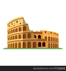 Coliseum or Colosseum of Rome. Italian ancient amphitheatre. flat vector illustration