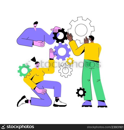 Collaboration abstract concept vector illustration. Working team collaboration, enterprise cooperation, colleagues mutual assistance, business meeting, effective communication abstract metaphor.. Collaboration abstract concept vector illustration.