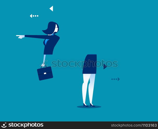 Collaboration. Businesswoman parts have to work together!. Concept business vector illustration.