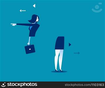 Collaboration. Businesswoman parts have to work together!. Concept business vector illustration.