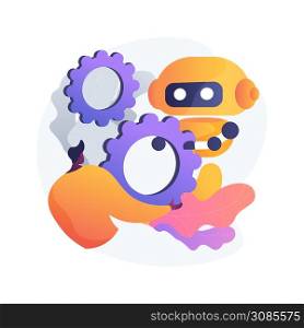 Collaborative robotics abstract concept vector illustration. Collaborative artificial intelligence, manufacturing robotics, cobot automatization, safe industry solutions abstract metaphor.. Collaborative robotics abstract concept vector illustration.