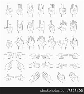 Collage of hands , eps10 vector format