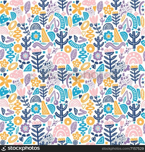 Collage style seamless repeat pattern with abstract and organic shapes.. Collage style seamless repeat pattern with abstract and organic shapes in pastel color. Modern and original textile, wrapping paper, wall art design.