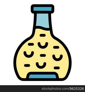 Collagen flask icon outline vector. Cell cream. Serum cosmetic color flat. Collagen flask icon vector flat
