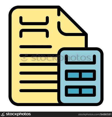 Collateral bank icon outline vector. Loan marketing. Online tax color flat. Collateral bank icon vector flat