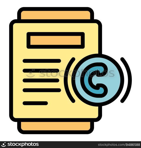 Collateral copyright icon outline vector. Loan payment. Marketing credit color flat. Collateral copyright icon vector flat