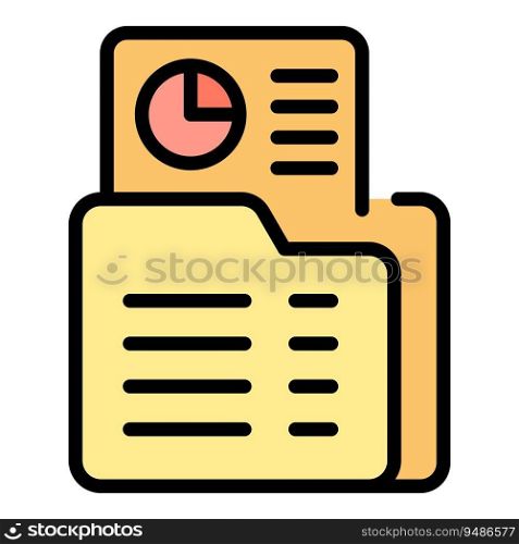 Collateral folder icon outline vector. Loan payment. Finance time color flat. Collateral folder icon vector flat